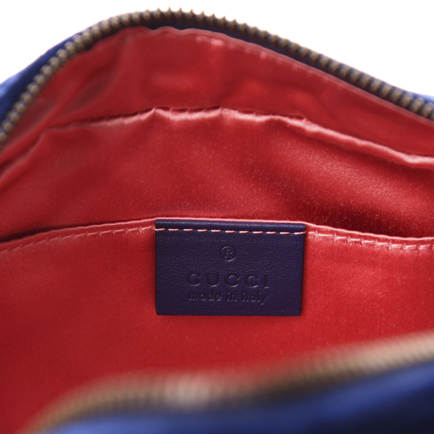 Velvet Matelasse Small GG Marmont Chain Shoulder Bag Cobalt