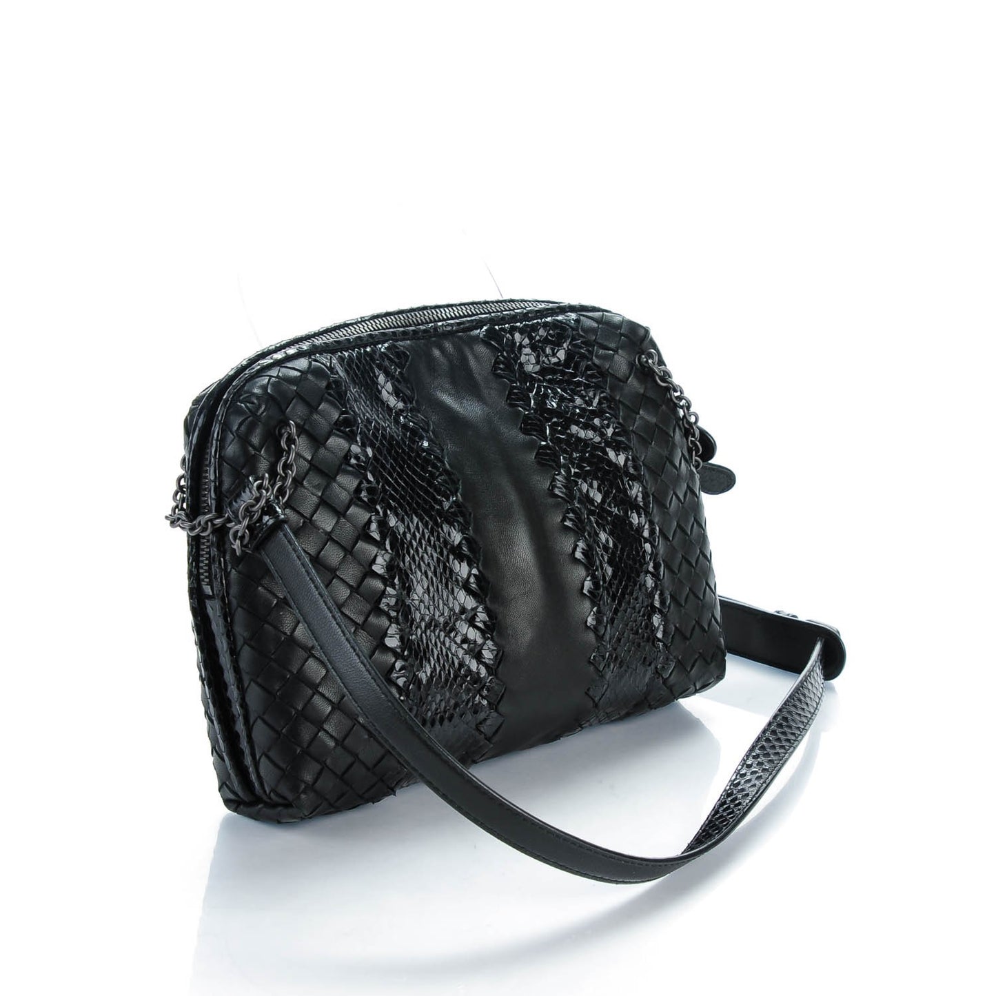 Nappa Intrecciato Ayers Crossbody Pillow Messenger Nero Black