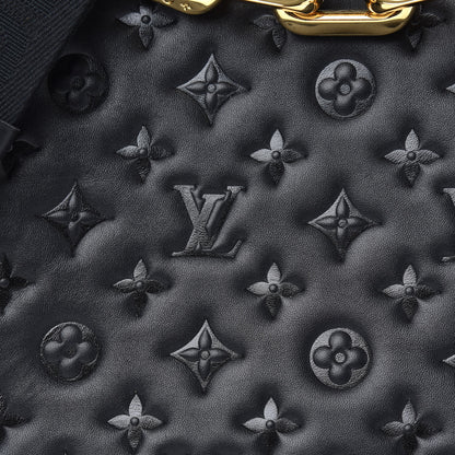 Louis Vuitton Lambskin Embossed Monogram Coussin MM Black 8 of 11