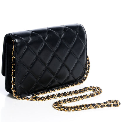 Chanel Lambskin Golden Class Wallet on Chain WOC Black 3 of 9