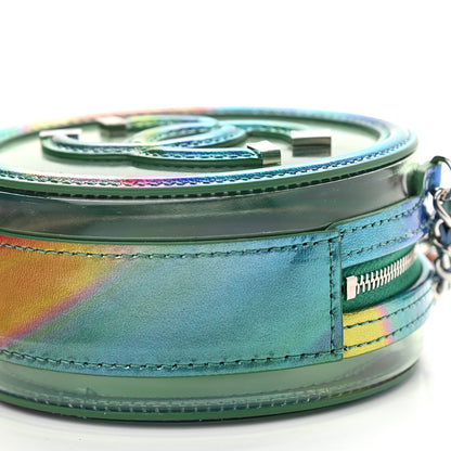 Chanel PVC Calfskin Lambskin Quilted Round Filigree Clutch With Chain Green 8 of 10