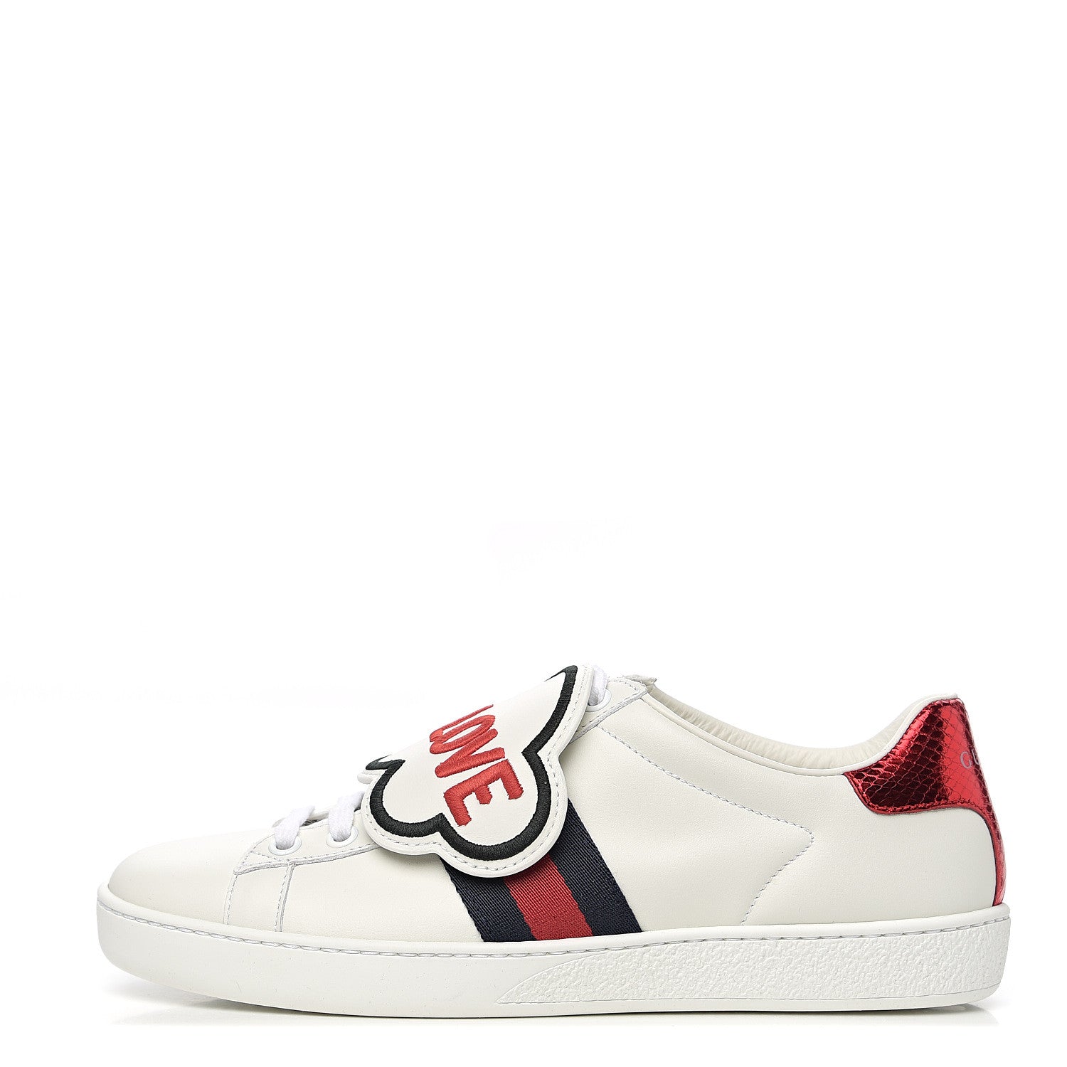 Gucci Calfskin Ayers Blind For Love Embroidered Womens Ace Sneakers 37 White 1 of 10