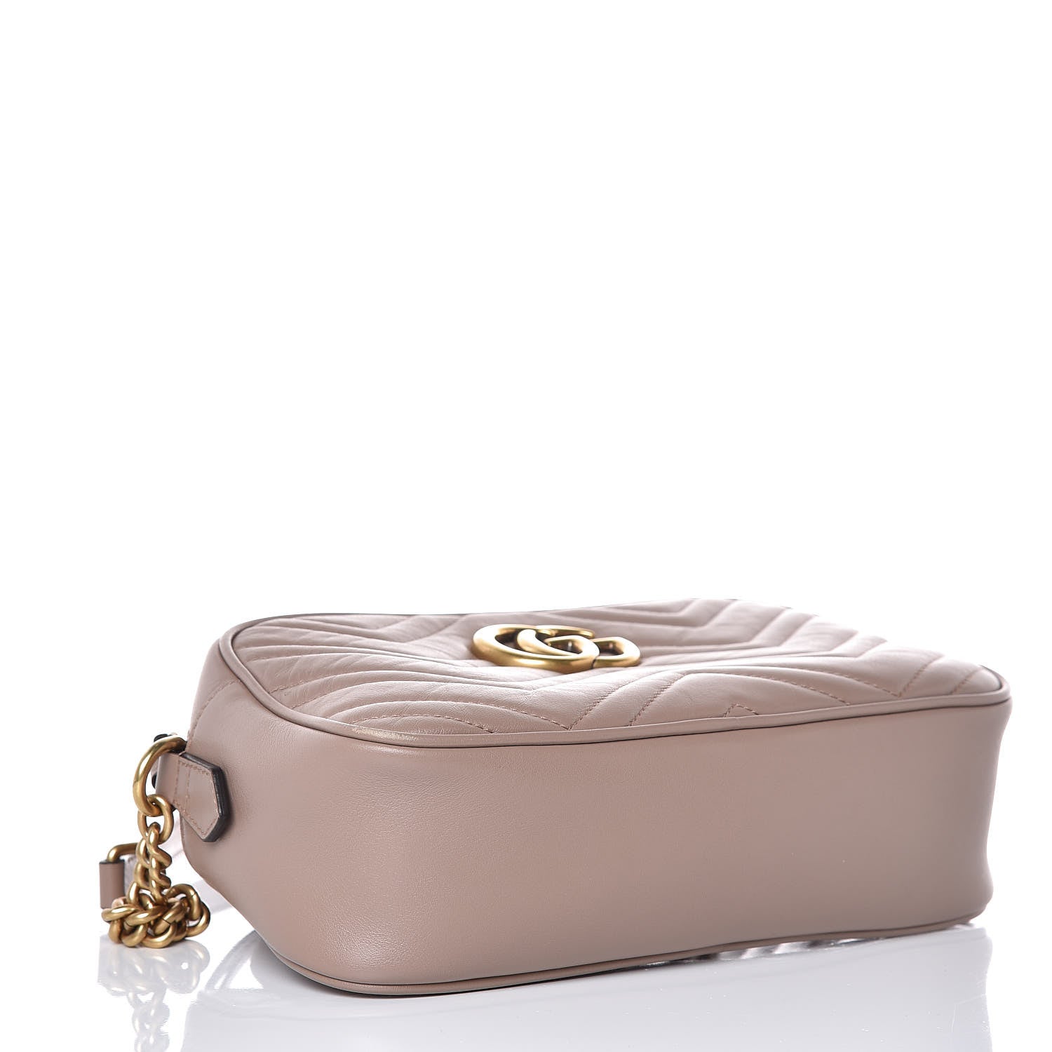 Gucci Calfskin Matelasse Small GG Marmont Chain Shoulder Bag Taupe 4 of 7