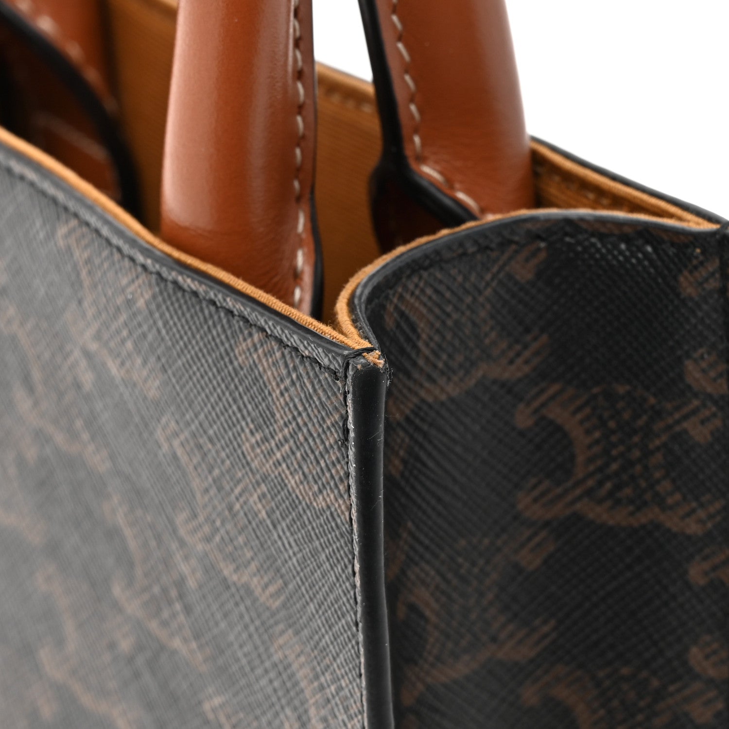 Celine Triomphe Canvas Calfskin Mini Vertical Cabas Tan 11 of 13