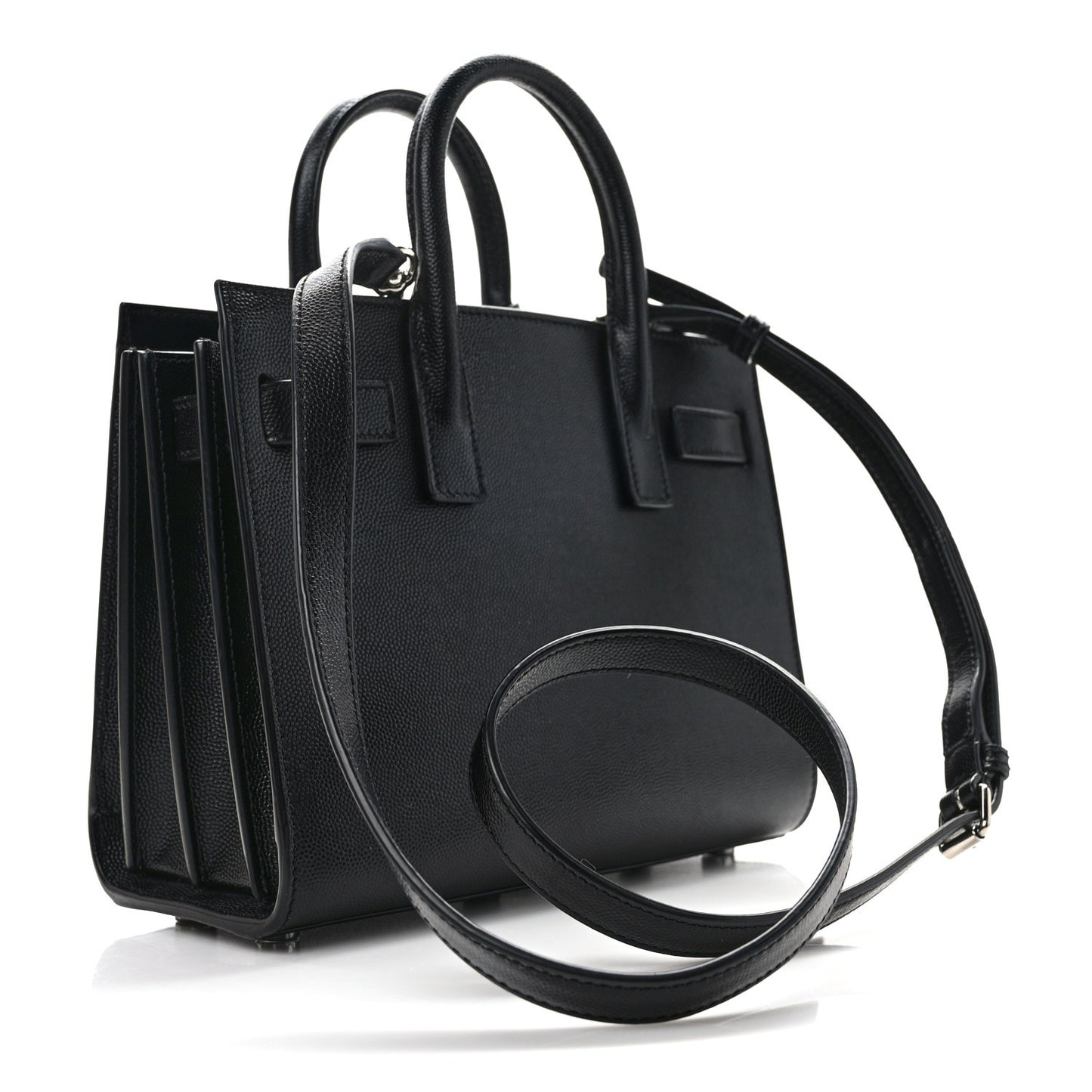 Grained Calfskin Nano Sac De Jour Black