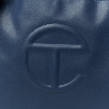 Telfar Vegan Leather Medium Shopping Bag  Navy 7 of 9