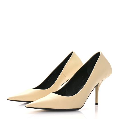 Balenciaga Nappa Square Knife 80mm Pumps 38 Beige Argile 4 of 9