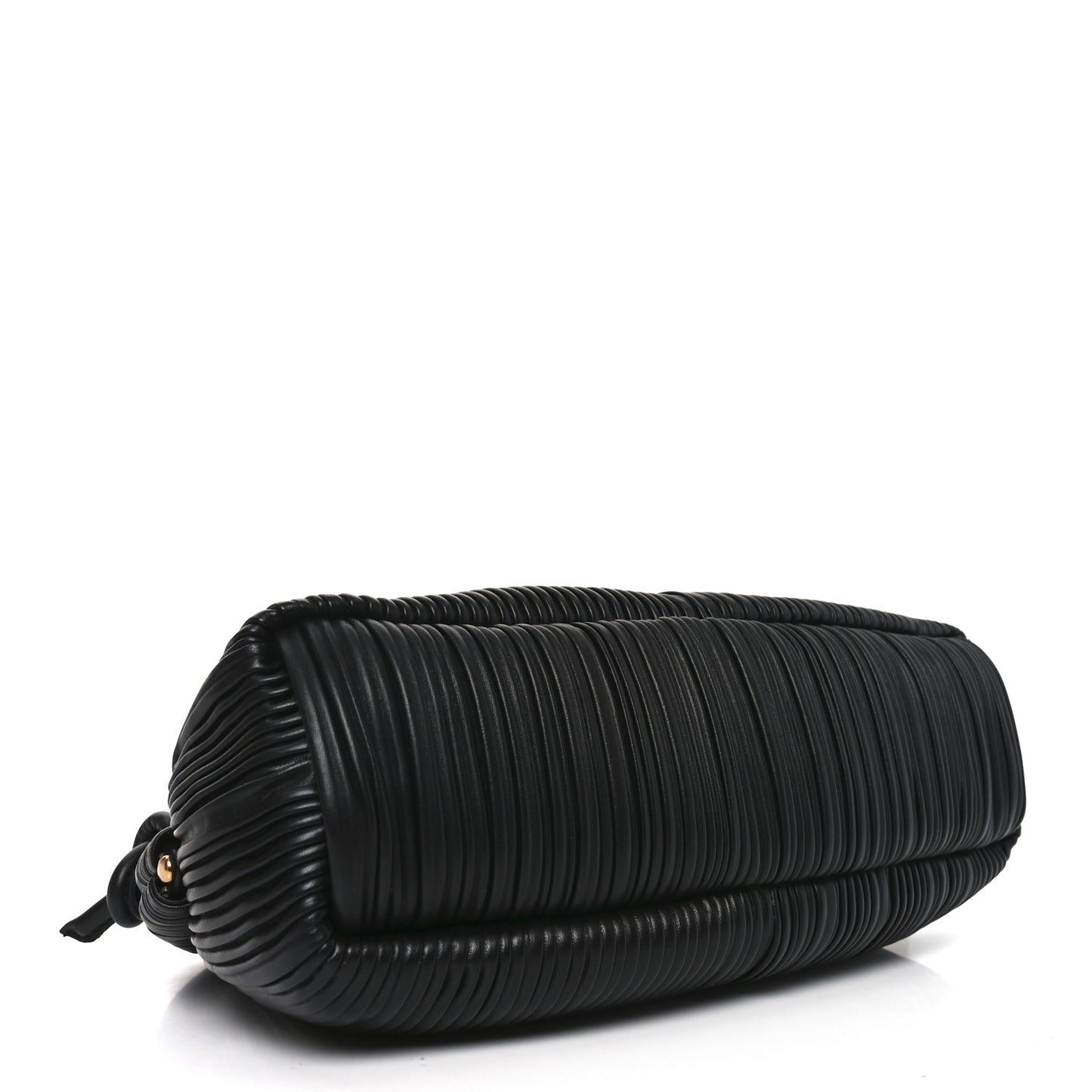 Lambskin Pleated Cloud Oversized Clutch Black