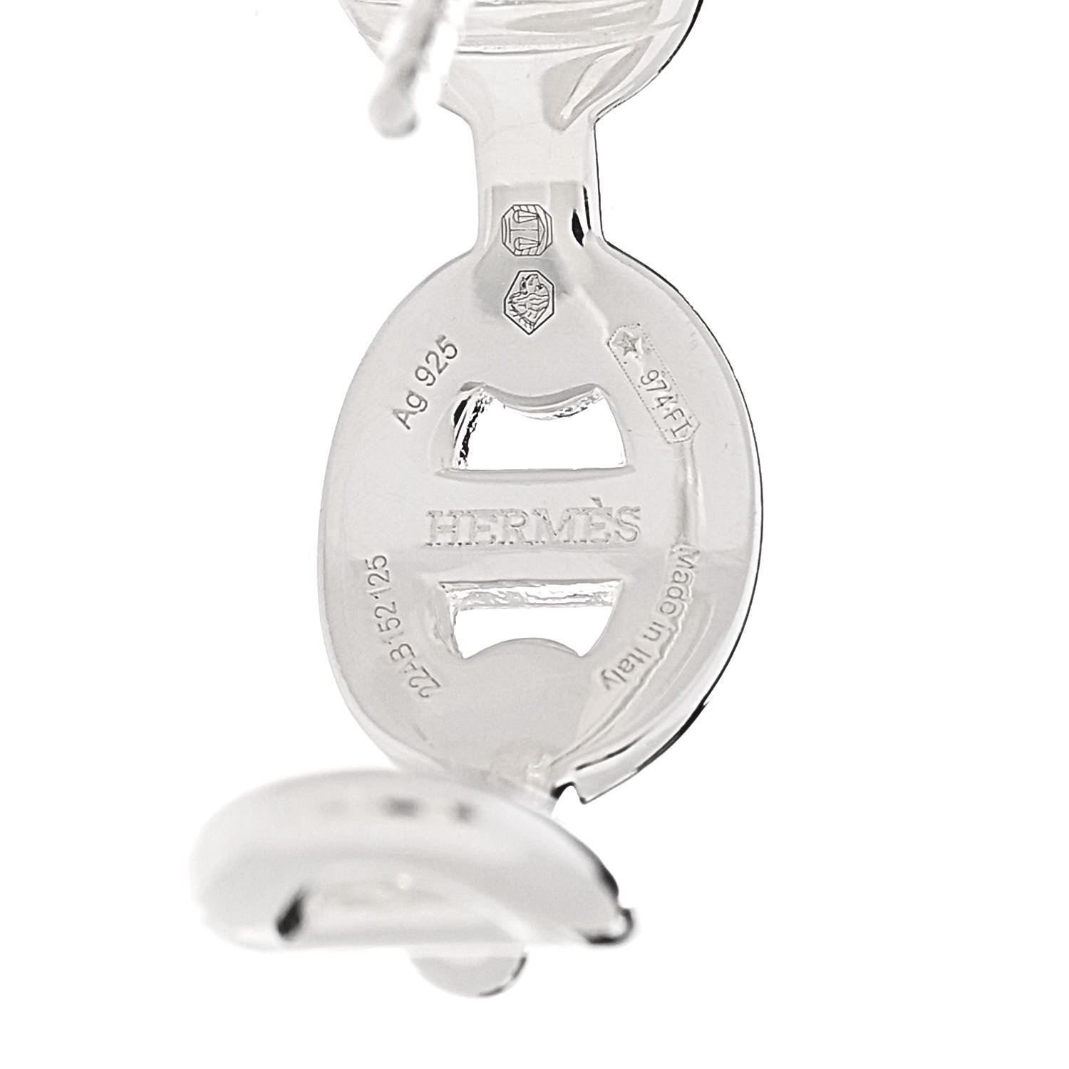 Hermes Sterling Silver Chaine D'Ancre Enchainee Climber Earrings 4 of 5