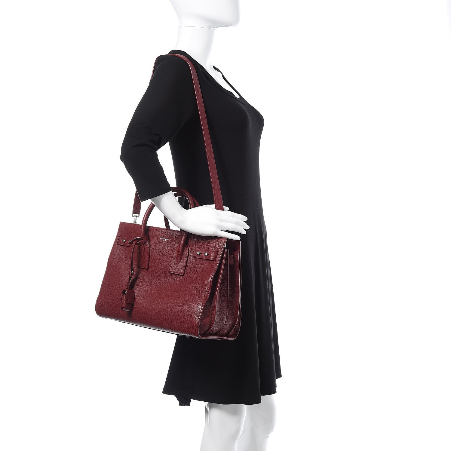 Saint Laurent Grained Calfskin Small Supple Sac De Jour Dark Pallisandre 2 of 10