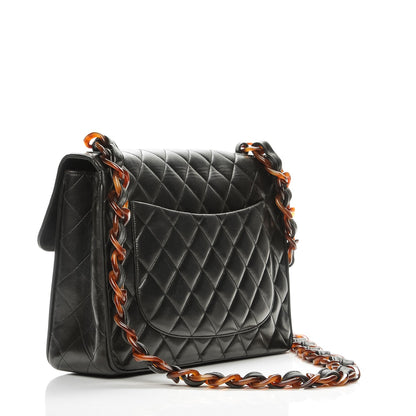 Chanel Lambskin Quilted Bekko Jumbo Single Flap Black 3 of 10
