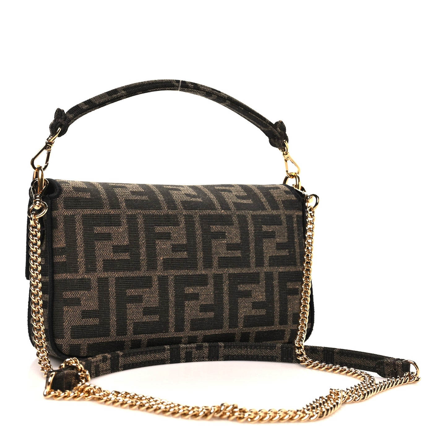 Fabric Jacquard FF 1974 Mini Baguette Tobacco Moro Black