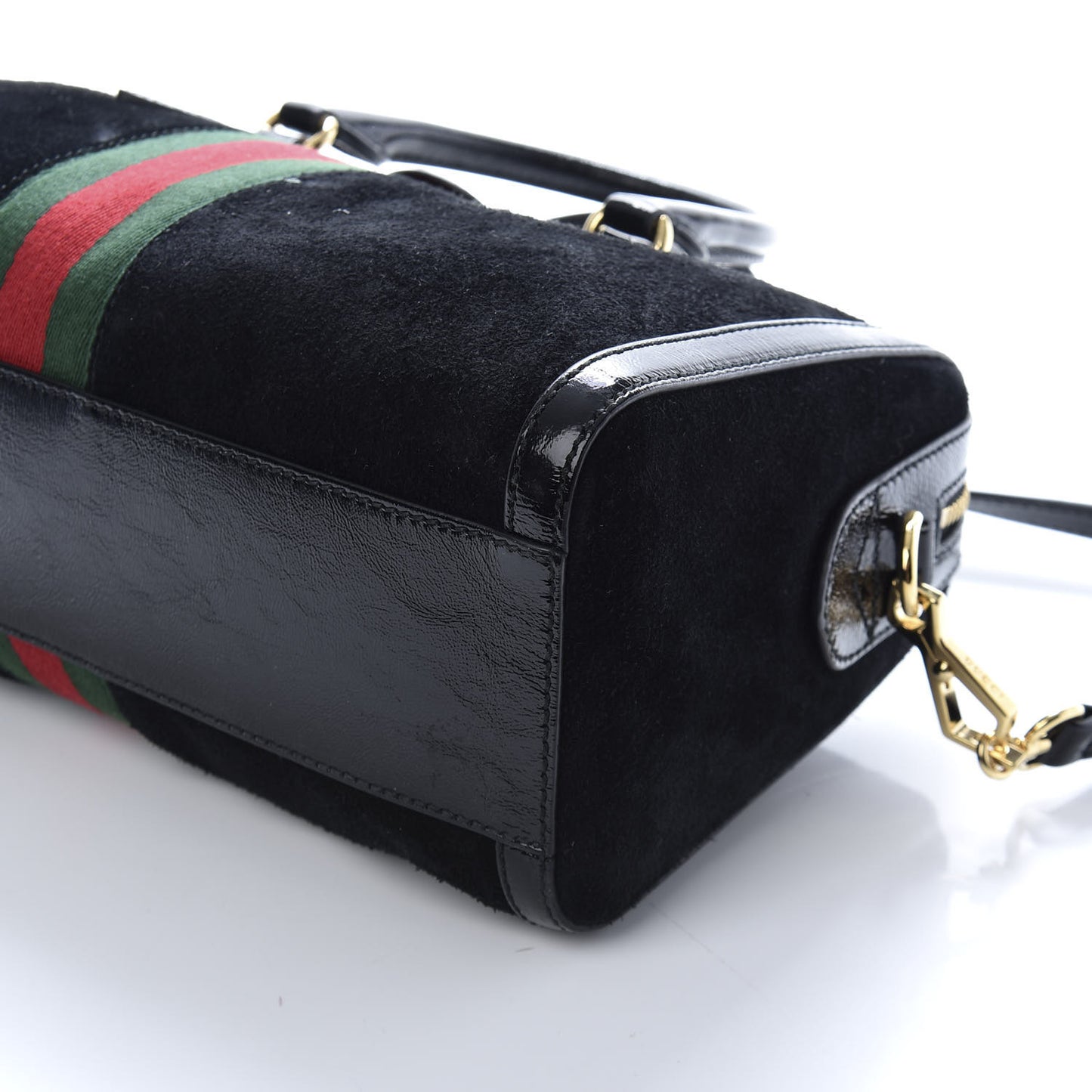 Suede Patent GG Web Medium Ophidia Boston Black