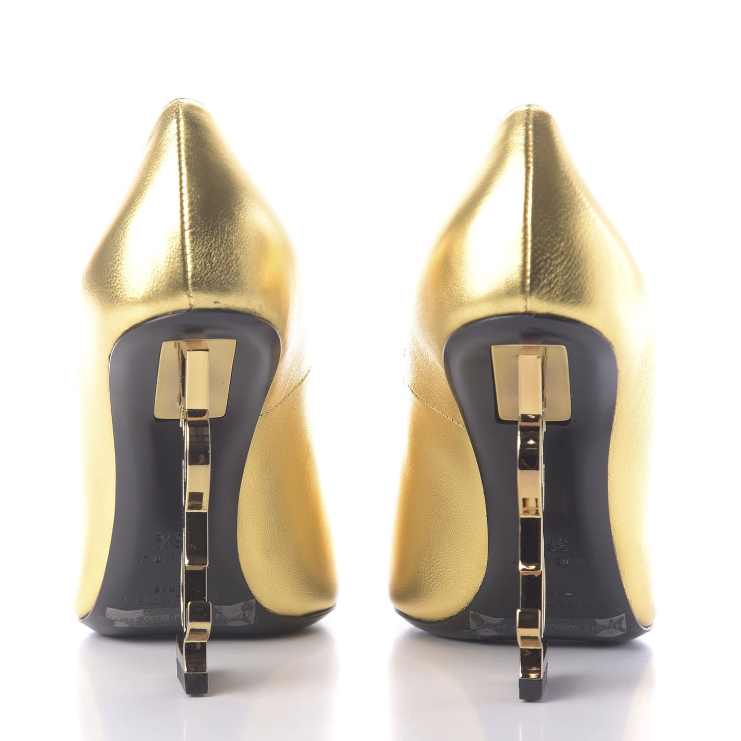 Calfskin Opyum 100 Pumps 36.5 Gold