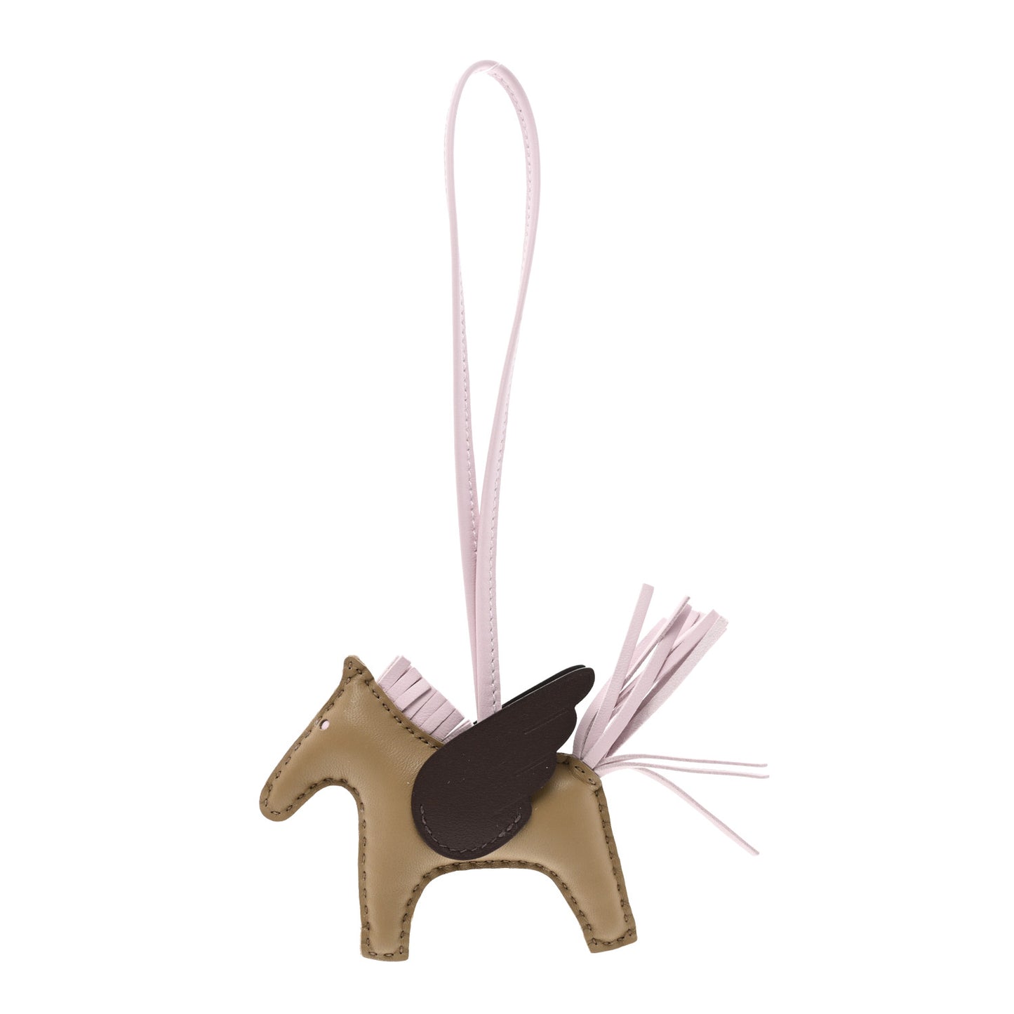 Milo Lambskin Grigri Rodeo Pegase Horse Bag Charm PM Beige Marfa Mauve Pale Moka