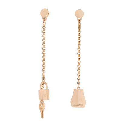 Hermes 18K Rose Gold Kelly Clochette Earrings 1 of 6