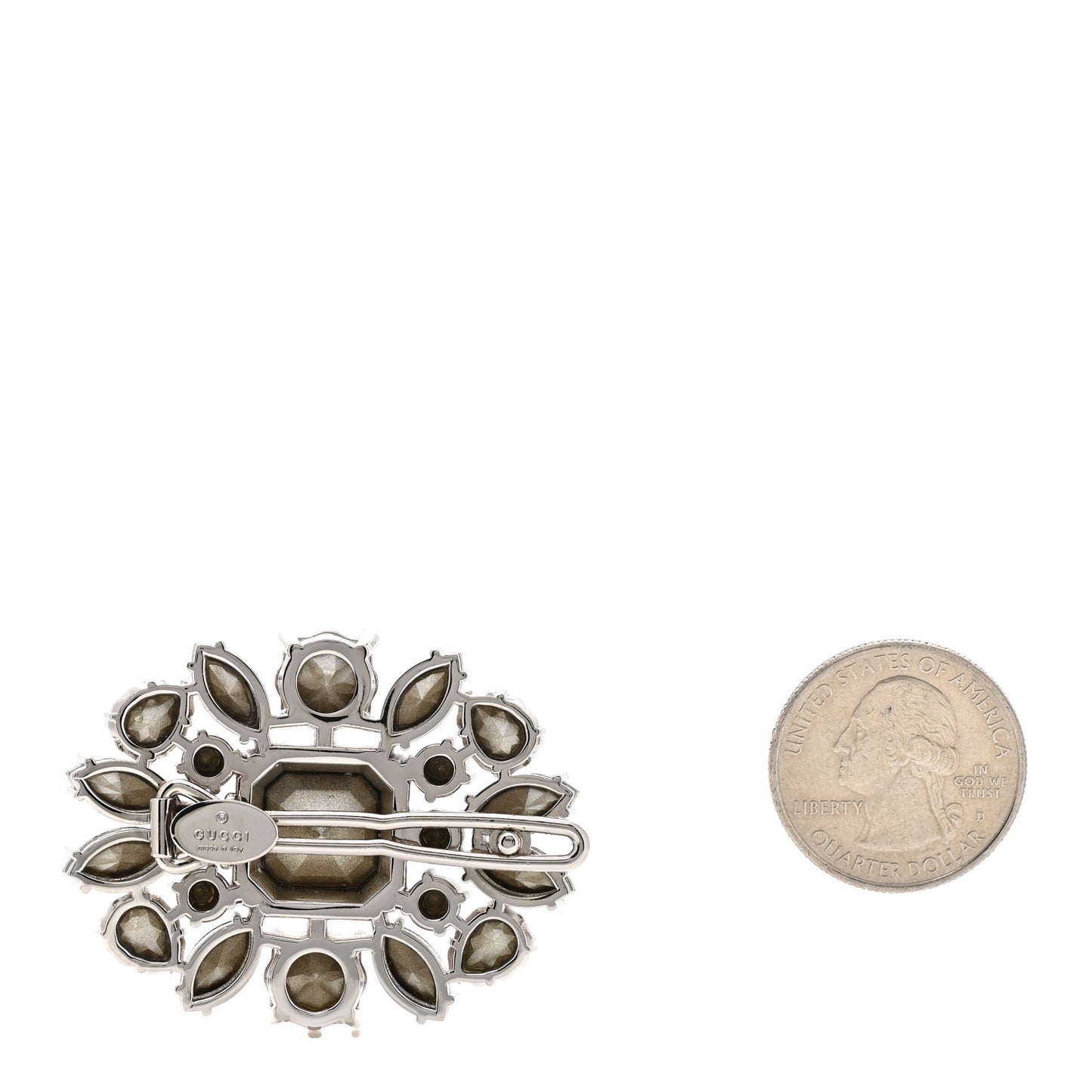 Crystal Hair Clip Silver