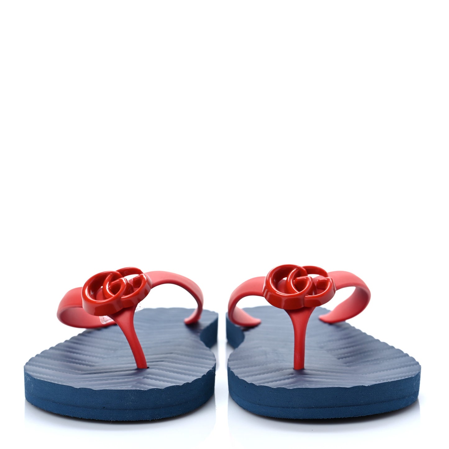 Rubber Chevron Mens GG Thong Flat Sandals 9 Orange Red