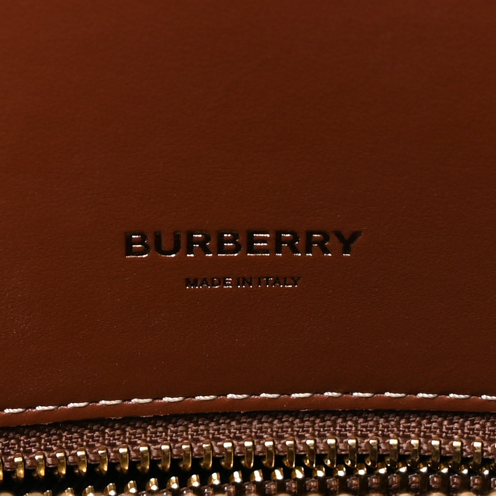 Burberry Calfskin Vintage Check Two Handle Title Bag Archive Beige ...