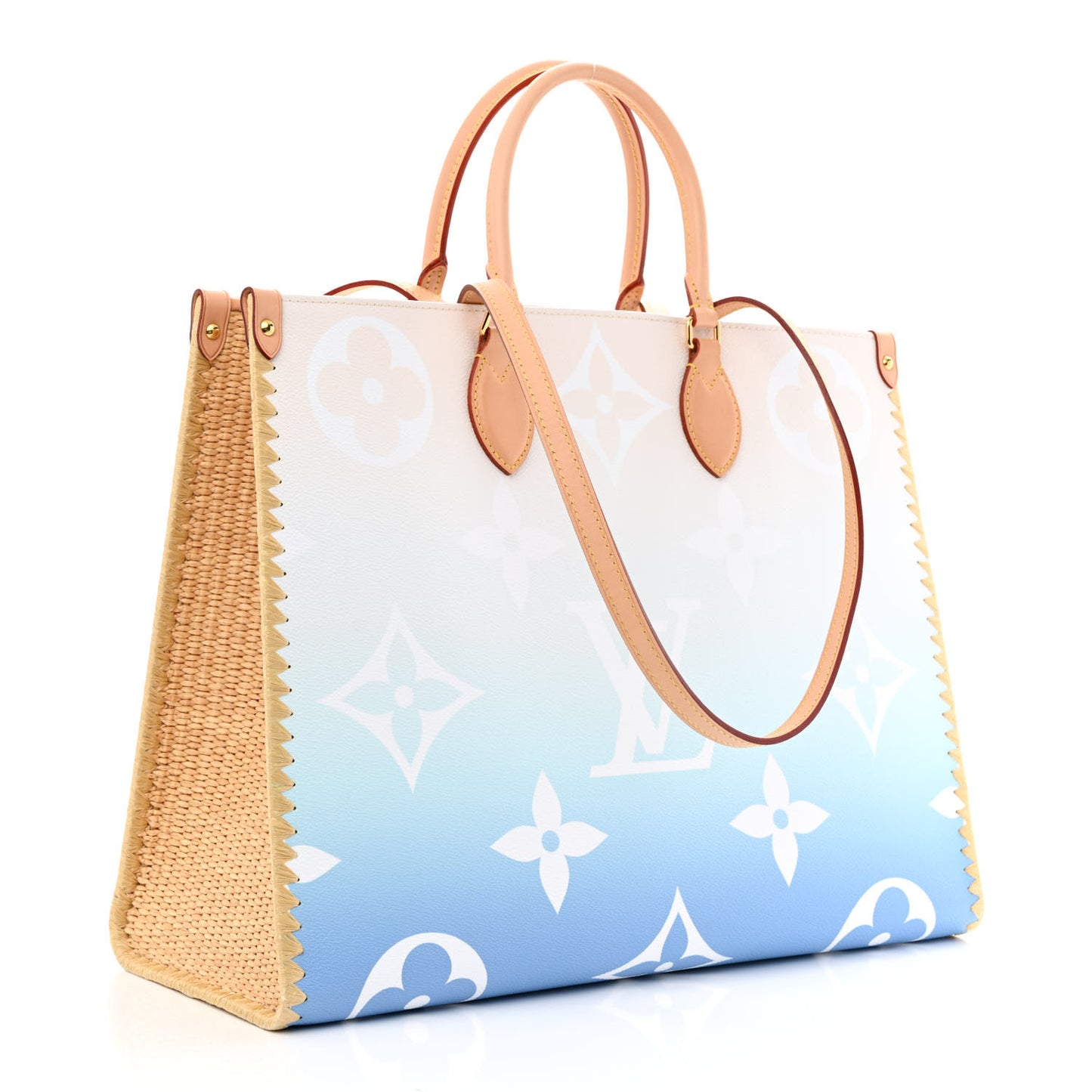 Monogram Giant Raffia Mykonos By The Pool Onthego GM Blue