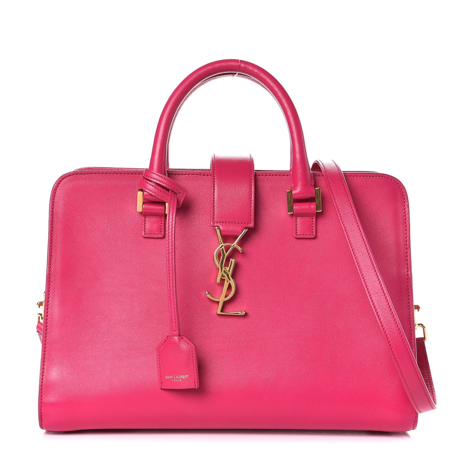 Saint Laurent Calfskin Small Monogram Cabas Fuchsia 1 of 10