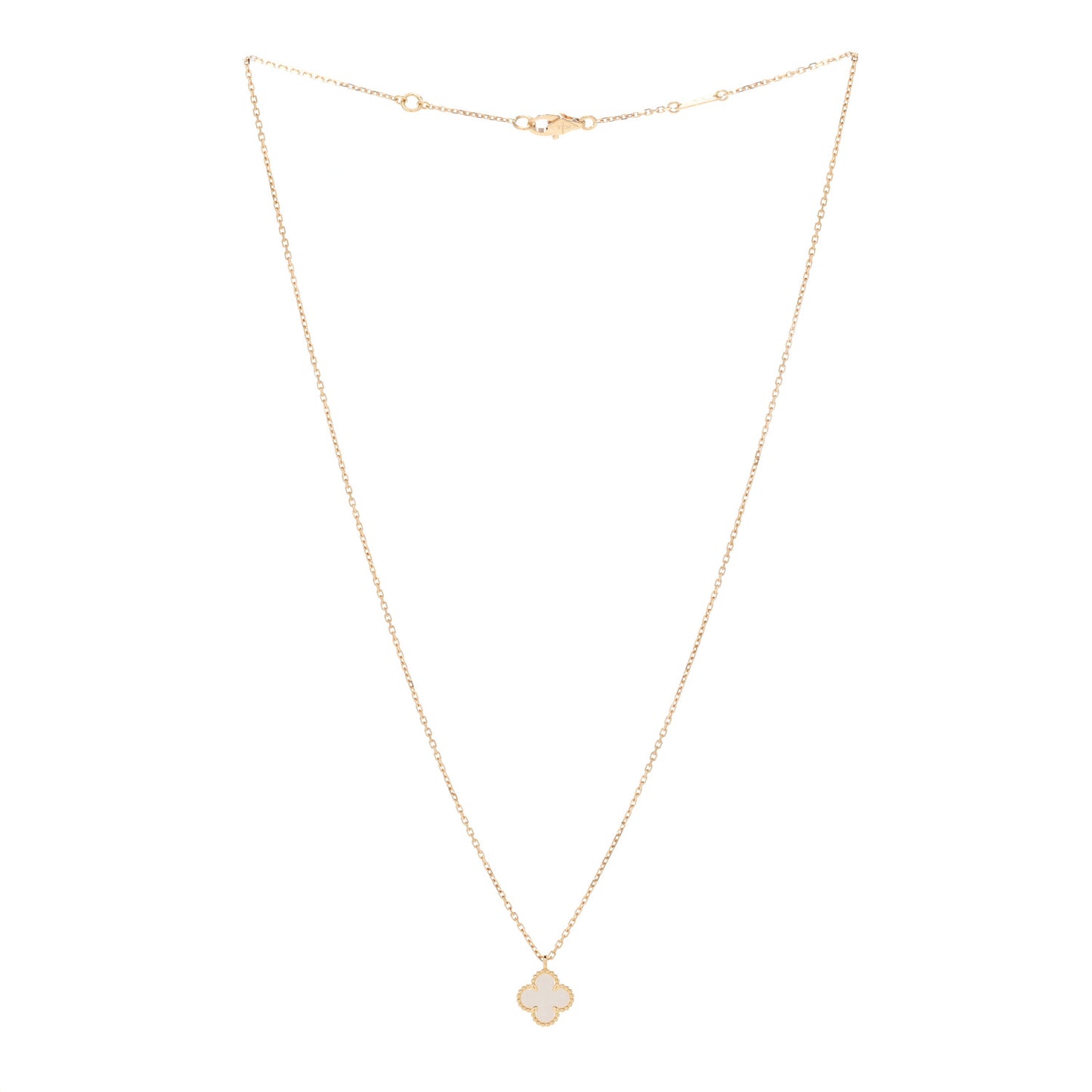 18K Yellow Gold Mother of Pearl Sweet Alhambra Pendant Necklace