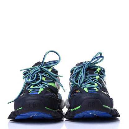 Balenciaga Mesh Nylon Mens Track Sneakers 39 Black Blue Green 2 of 10