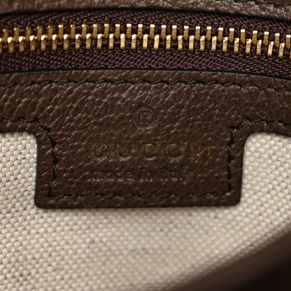 Gucci GG Supreme Monogram Textured Dollar Calfskin Web Medium Blondie Top Handle Shoulder Flap Bag Beige Ebony New Acero 8 of 11