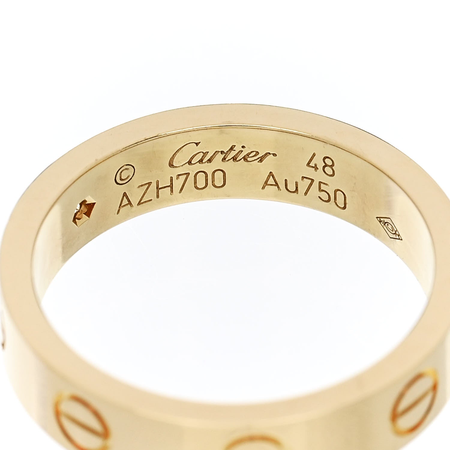 Cartier 18K Yellow Gold Diamond 4mm LOVE Wedding Band Ring 48 4.5 4 of 5