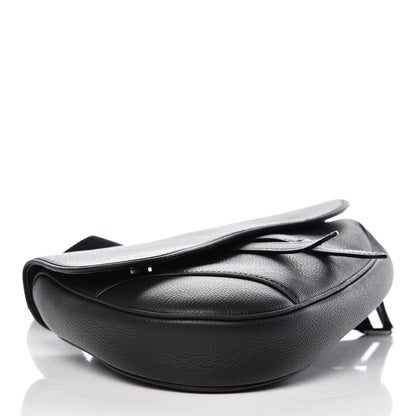 Christian Dior Grained Calfskin Mens Saddle Pouch Black 4 of 10