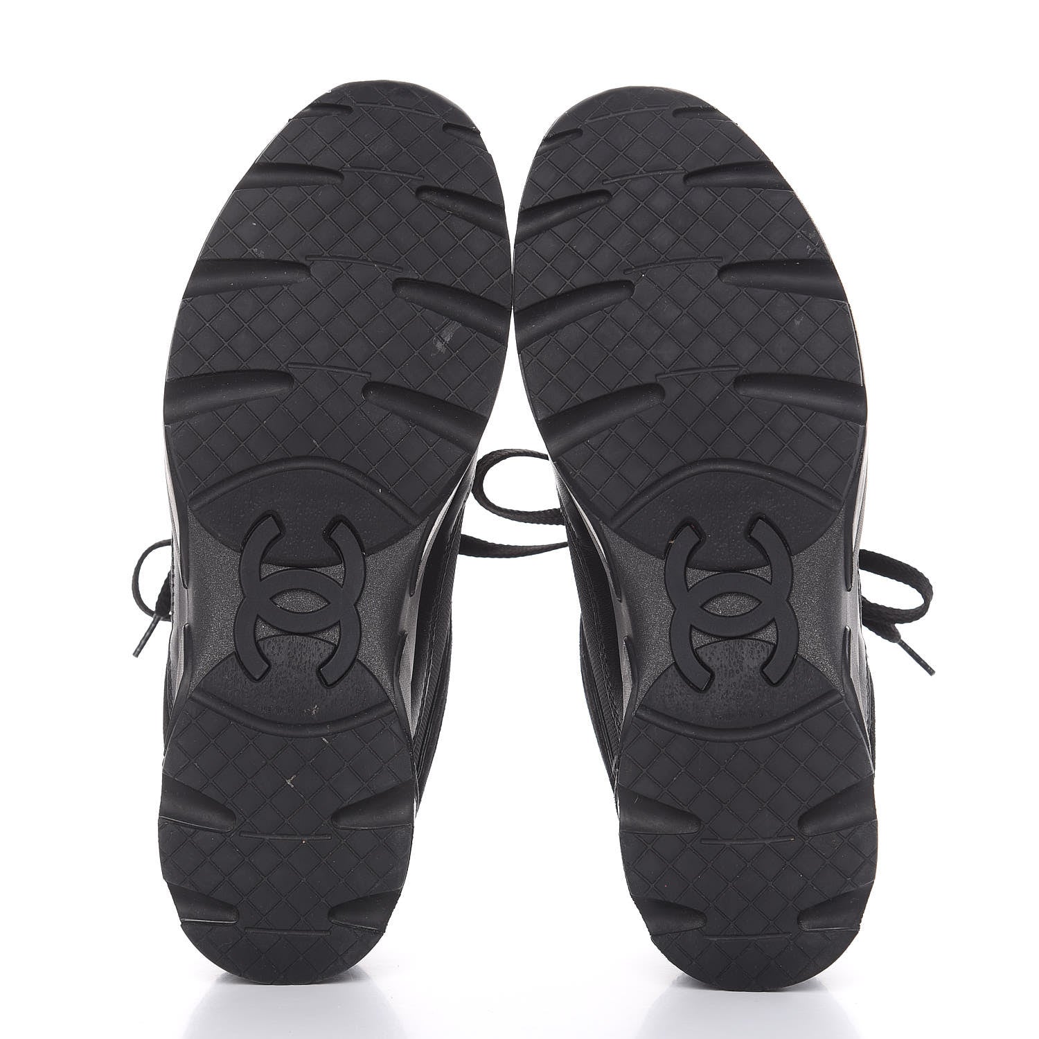 Chanel Toile Suede Calfskin CC Sneakers 39 Black 5 of 11