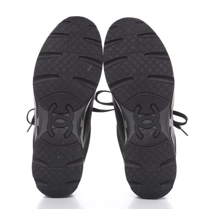 Chanel Toile Suede Calfskin CC Sneakers 39 Black 5 of 11