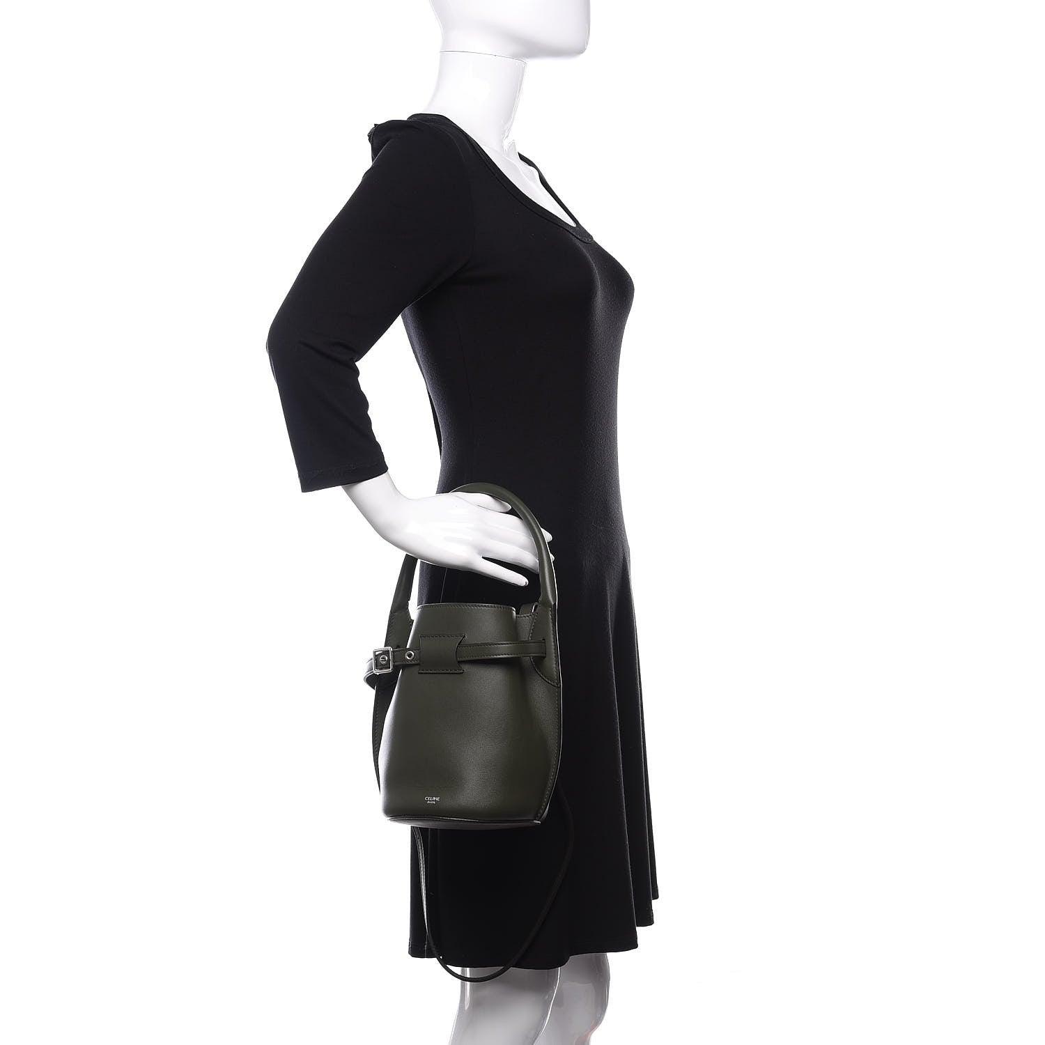 Celine Smooth Calfskin Nano Big Bag Bucket Army Green 3 of 10
