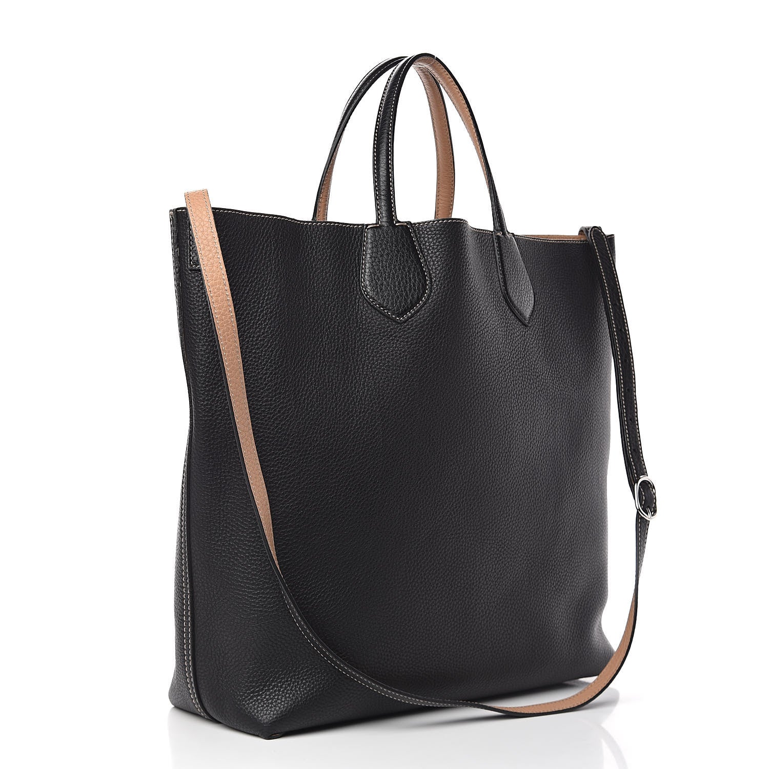 Gucci Cellarius Calfskin Bi-Color Medium Ramble Reversible Tote Black Camelia 6 of 16