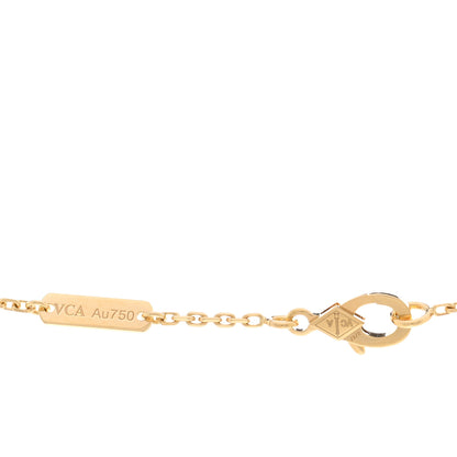 Van Cleef & Arpels 18K Yellow Gold Diamond Yellow Mother of Pearl Vintage Alhambra Pendant Necklace 4 of 5