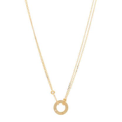 Cartier 18K Yellow Gold 2 Diamond LOVE Necklace 1 of 6