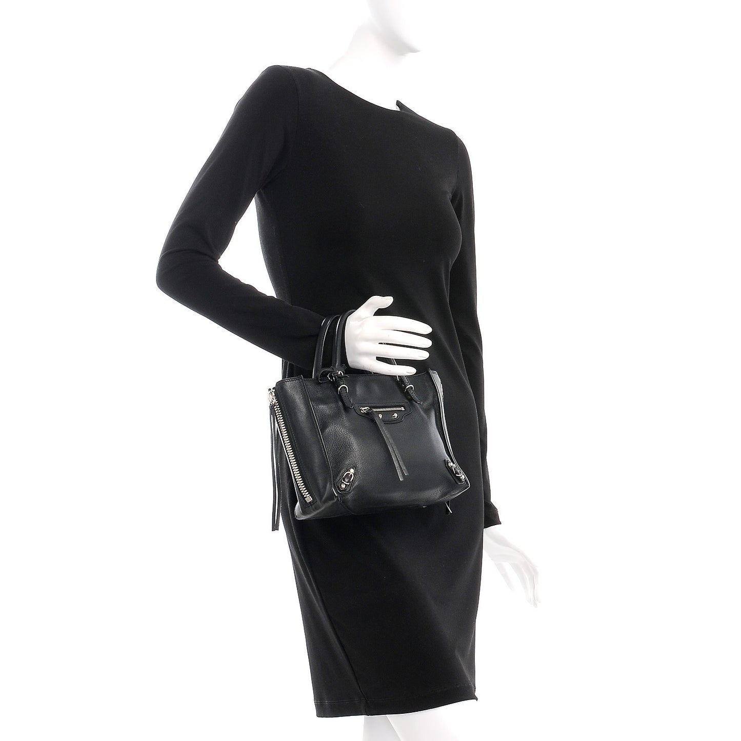 Calfskin Papier Mini A4 Tote Black