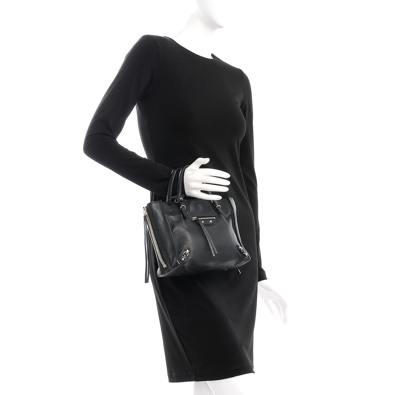 Balenciaga Calfskin Papier Mini A4 Tote Black 3 of 8