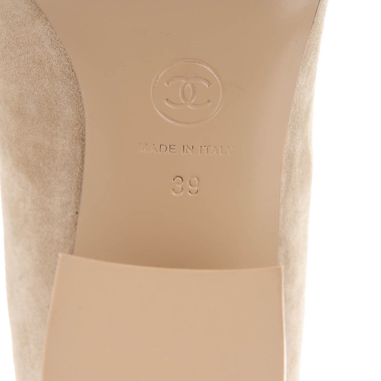 Suede Calfskin CC Short Boots 39 Beige