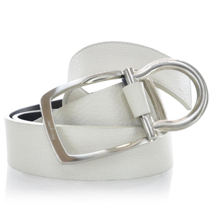 FASHIONPHILE SALVATOREFERRAGAMOLeatherSingleGanciniBeltWhite 5 of 5