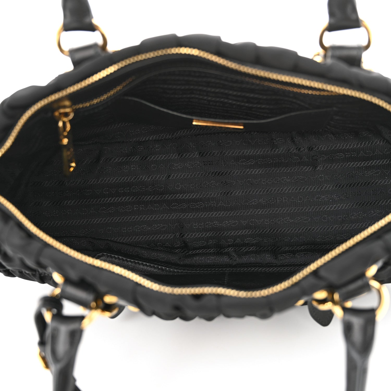 Prada Tessuto Nylon Gaufre Shopping Satchel Black 5 of 11