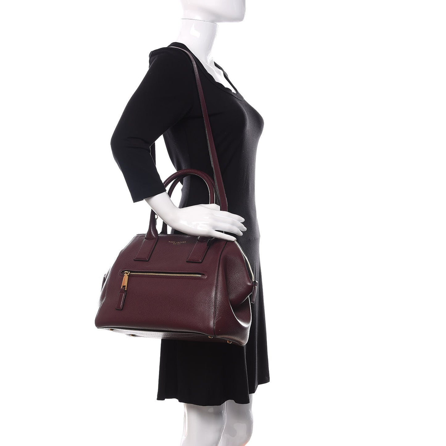 Textured Calfskin Medium Incognito Satchel Burgundy