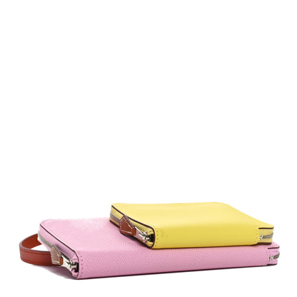 Hermes Epsom Swift Nouveau To Go Wallet Mauve Sylvestre Lime Cuivre Caban 4 of 10