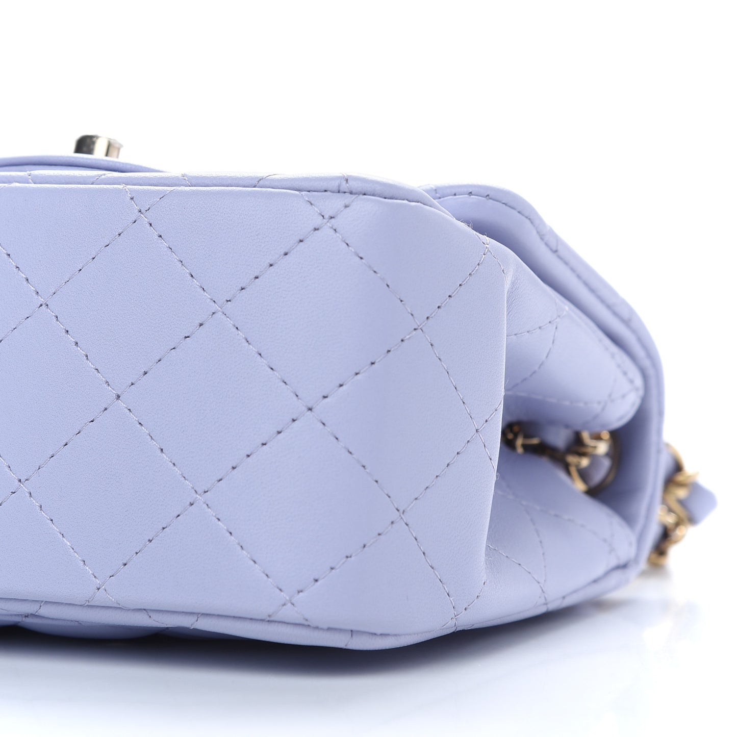 Lambskin Quilted Mini Square Flap Light Purple