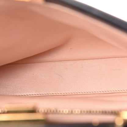 Fendi Vitello Morgan Shiny Nappa Medium Peekaboo Iconic Satchel Black Rosa Plaster 13 of 19