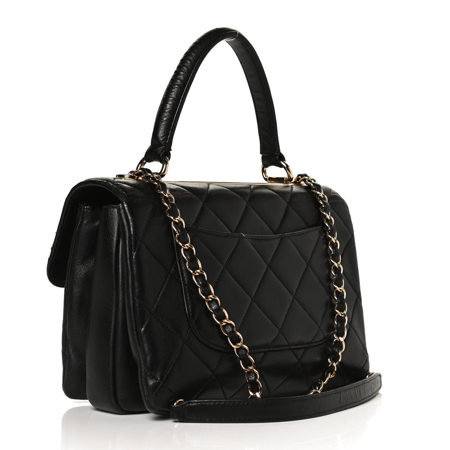 Chanel Lambskin Quilted Small Trendy CC Dual Handle Flap Bag Black 3 of 15