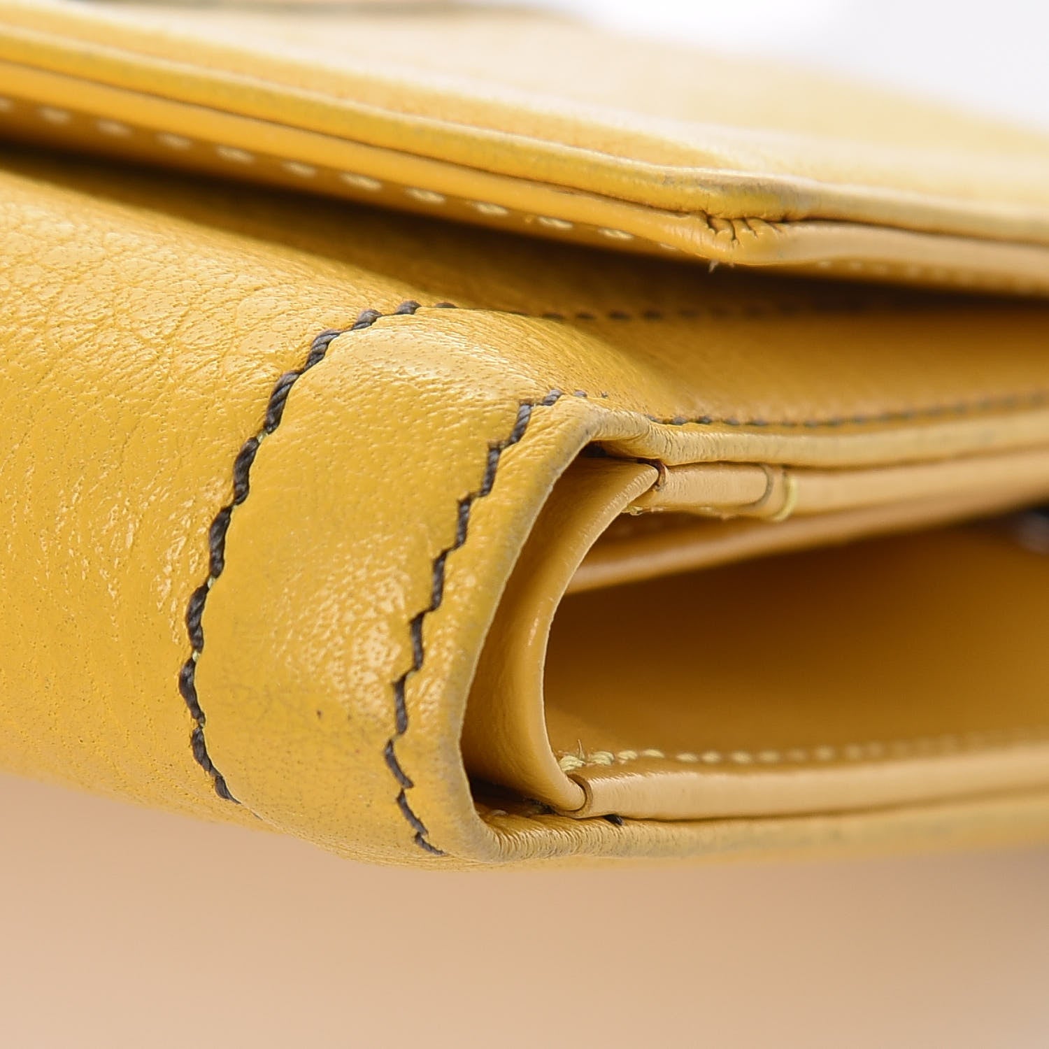 MCM Calfskin Medium Tri-Fold Flap Wallet Yellow 15 of 19