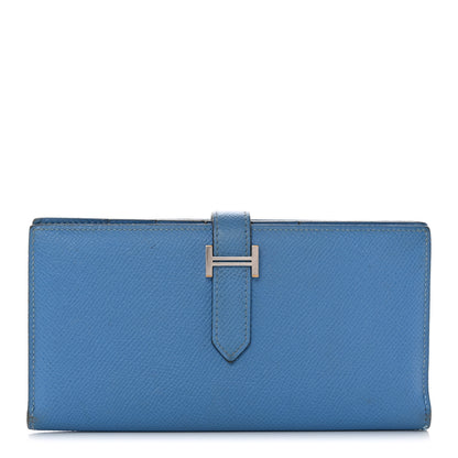 Hermes Epsom Bearn Gusset Wallet Bleu Paradis 1 of 14