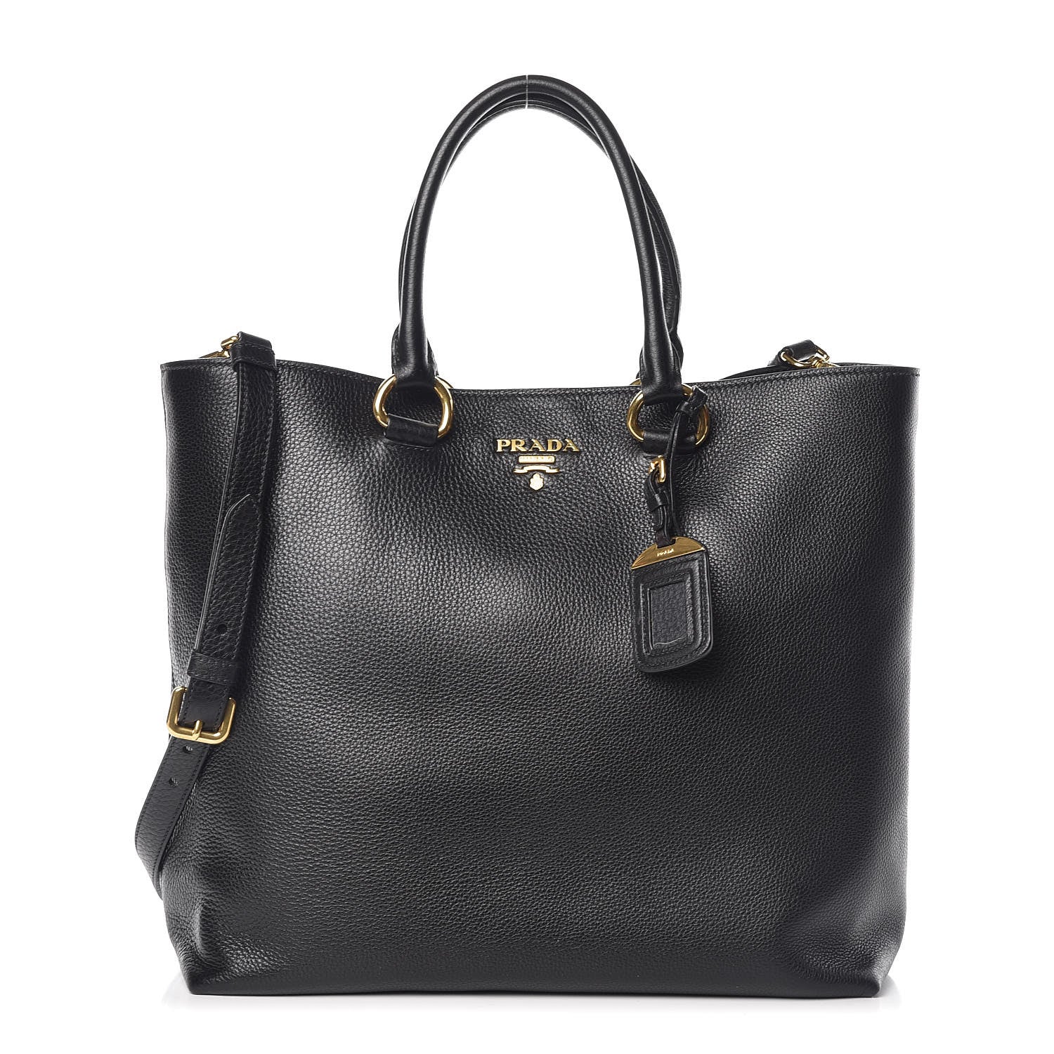 Prada Vitello Phenix Tote Black 1 of 10