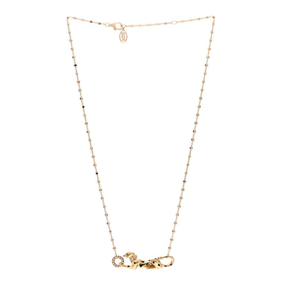 Cartier 18K Yellow Gold Diamond Tsavorite Black Lacquer Panthere De Cartier Necklace 3 of 5